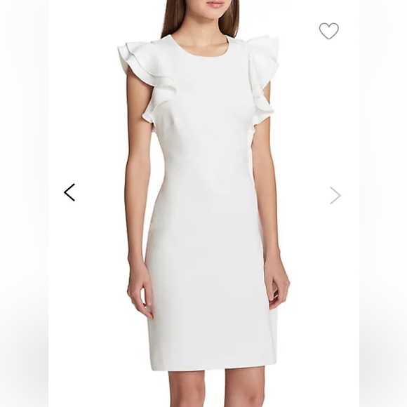 French Connection Whisper Ruffle V Neck Dress - Picture 2 of 5